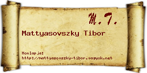 Mattyasovszky Tibor névjegykártya